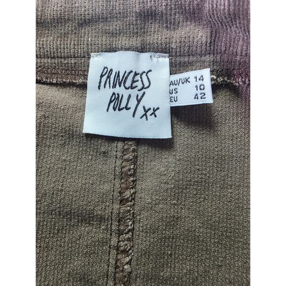 PRINCESS POLLY Brown Dapperton Corduroy Low Rise Mini Skirt SZ 10 - Picture 5 of 8